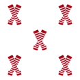 thumbnail image 2 of Transemion Stay In Style With Thick Thighs Long Socks Made With Polyester And Highly Elastic Easy To Wear Red and white 5Set, 2 of 6