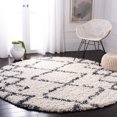 thumbnail image 2 of SAFAVIEH Pro Lux Marcus Geometric Shag Area Rug, Cream/Blue, 8' x 10', 2 of 9
