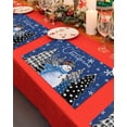 thumbnail image 4 of Snowman Xmas Tree Placemats Set of 6 Merry Christmas Winter Snowflake Blue Heat Insulation Washable Place Mats, Rustic Non-Slip Table Mats for Dining Table Party Kitchen Decor,13x19 Inch, 4 of 4