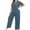 Blue, variant on Uaswgudfs Pajamas for Women Oversizes Pajama Set Long Pants and Top Short Sleeve Silky PJ Soft Loungewear Sleepwear Button Down