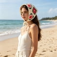 thumbnail image 6 of Womens Scarf Light Elastic Knit Crochet Breathable Lightweight Summer Head Scarf for Women Pink One Size, 6 of 7