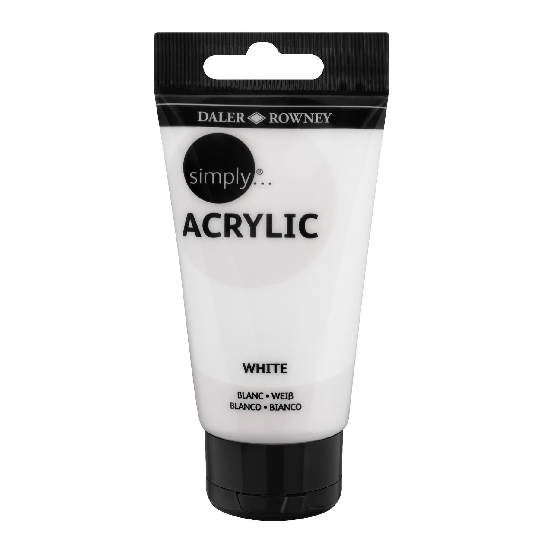 DalerRowney Simply Acrylic 75 Milliliter White Paint Tube, 1 Each