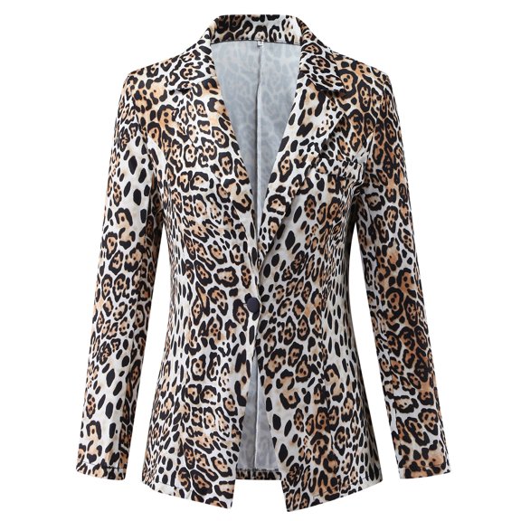 Vedolay Women's Blazer jackets Casual Blazer Jackets for Women 2023 Long Sleeve Open Front Button Jacket,Brown M