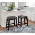 thumbnail image 2 of Linon Delimon 25" Indoor Wood Backless Counter Stool, Black/Black and Gray Tweed, 2 of 9