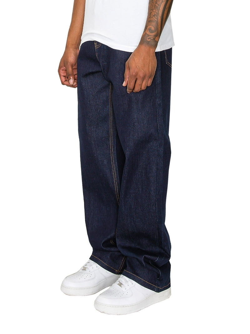 Victorious Men's Essential Baggy Raw Denim Jeans DL998 Indigo 38