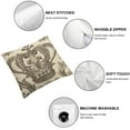 thumbnail image 6 of BANET Throw Pillow Pack of 2, Royal Flower and , Zippered Double-Side Digital Print ,Beige Taupe 22x22in, 6 of 7