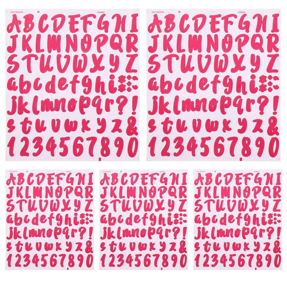 Pretyzoom Lettering Stickers Mailbox Letter Stickers Pink 5 Sheets