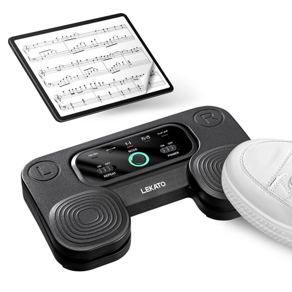 LEKATO Wireless Bluetooth Page Turner Pedal for Automatic ForScore, Guitar Pro, 5 Modes, Compatible with Windows/Mac/Android, USB-C Charging
