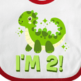 thumbnail image 4 of Inktastic 2nd Birthday Dinosaur 2 Year Old Boys or Girls Baby Bib, 4 of 4