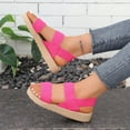 thumbnail image 6 of Sandals For Women Slingback Ankle Strap Platform Sandals Lightweight Casual Outdoor Beach Summer Walking Shoes,Hot Pink,42, 6 of 8