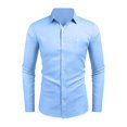 thumbnail image 4 of Fgvctg Mens Button Down Shirt Valentine's Day Long Sleeve V Neck Blouse Casual Date Day Love Heart Print Shirt Plus Size Collared Business Casual Tops Light Blue M, 4 of 4