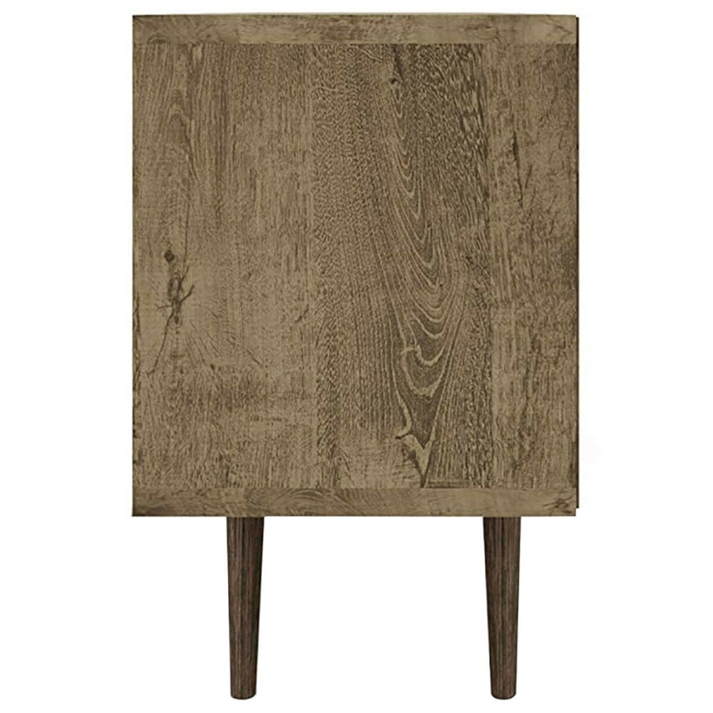 Finihen TV Stand, TV Cabinet, Mid-Century Modern TV Stand for TVs up to 65 Inch, Media Entertainment Center with Storage, for Living Room, Bedroom, Walnut & White