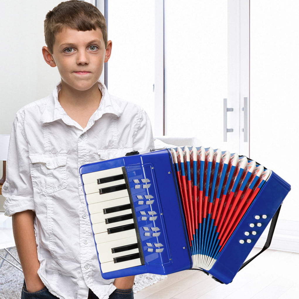 Blue JOYSAE 7 Keys 2 Bass Accordion Kids Accordion Toy Solo Ensemble Instrument Musical Educational Instrument for Early Childhood Teaching