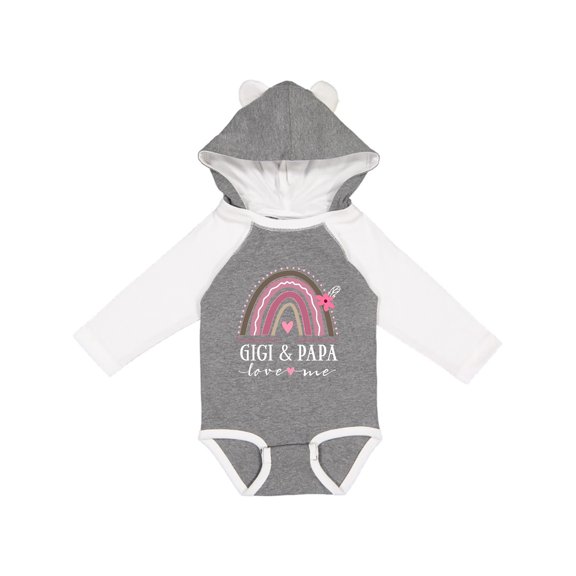 Inktastic Gigi and Papa Love Me Rainbow Girls Long Sleeve Baby Bodysuit