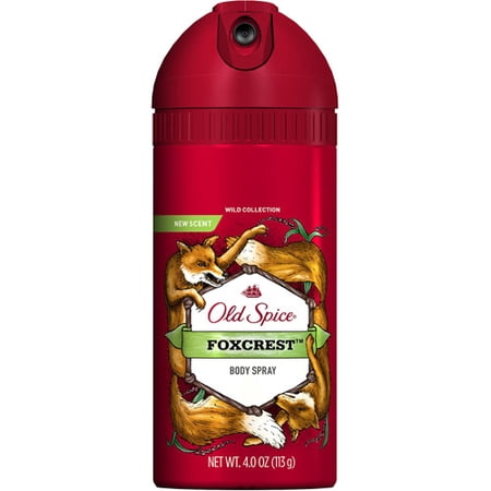 Old Spice Wild Collection Foxcrest Scent Men's Body Spray, 4 Oz.