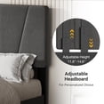 thumbnail image 6 of King Size Bed Frame with Adjustable Headboard and 4 Storage Drawers, Soft Upholstered Platform Bed Frames with Wooden Slats Support, No Box Spring Needed, Dark Grey, 6 of 7