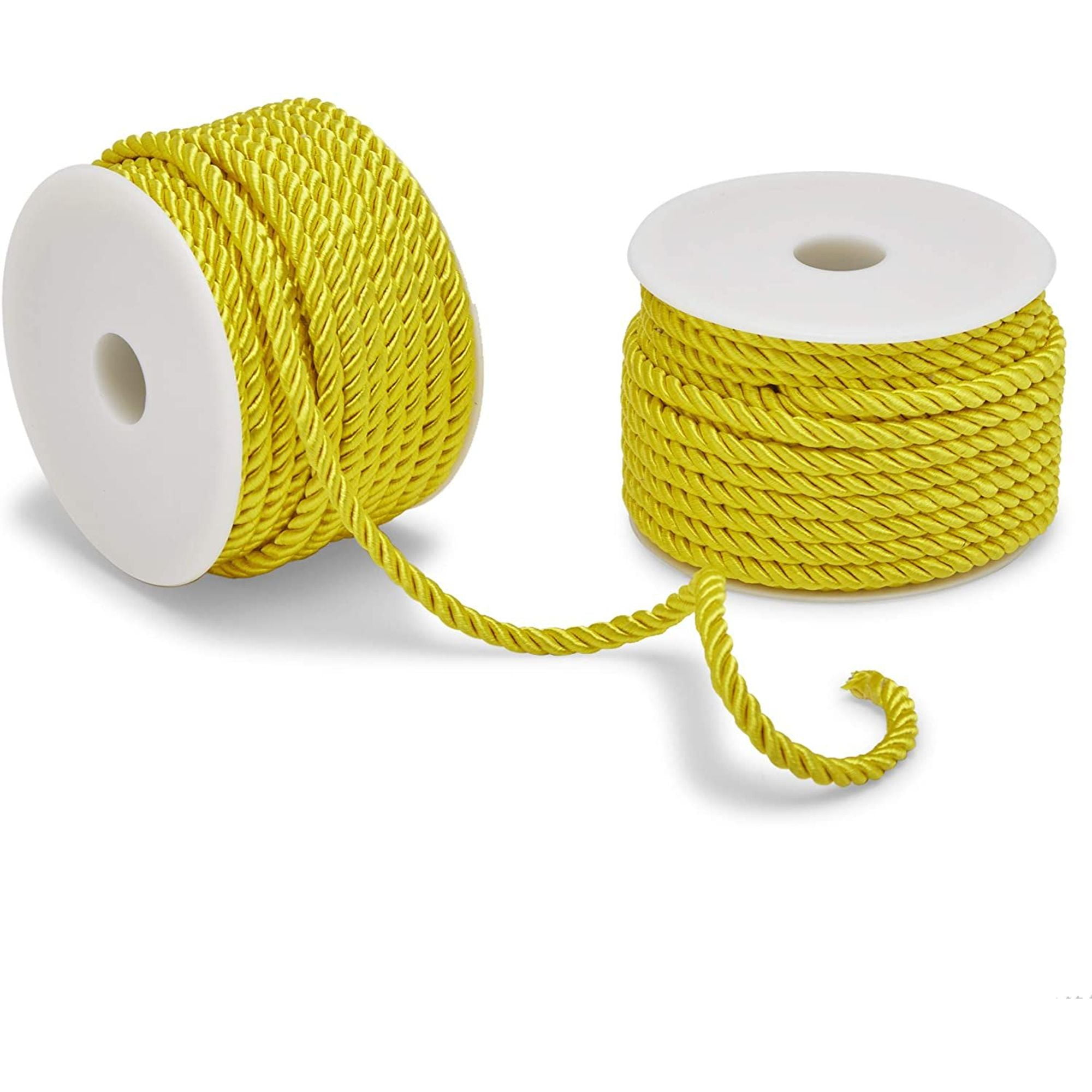 2Pack 5mm Gold Thick Macrame Twisted Trim Cord Nylon String Rope for