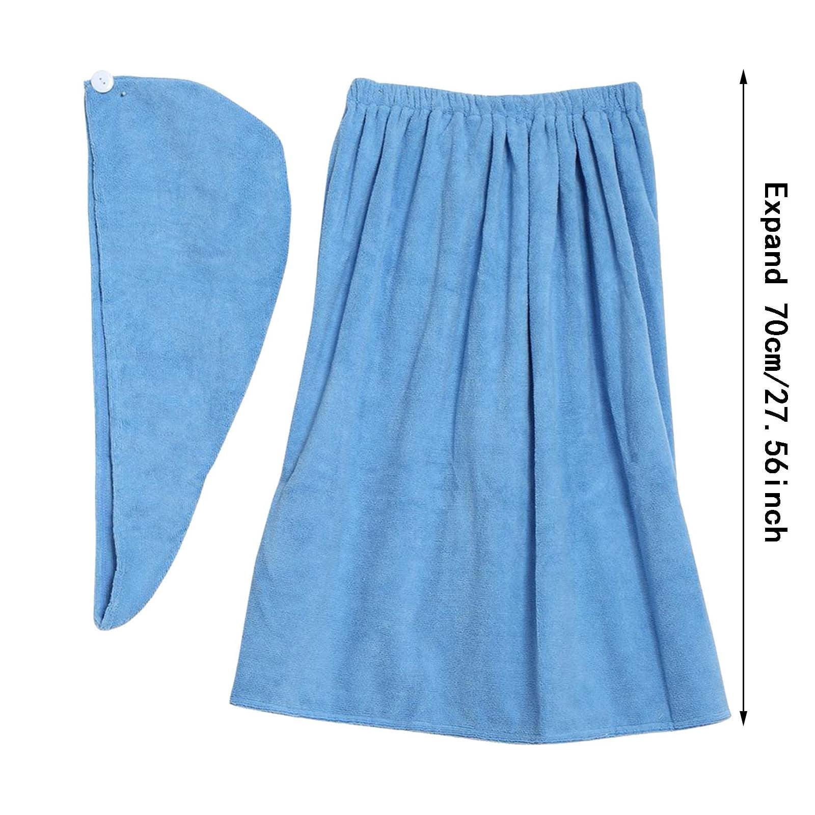 Microfiber Bath Towel Wrap for Women Adjustable Soft Shower Cover Up Quick Drying Hair Body Towel Robe Dress for Spa Hotel Beach Pool Travel 27.56 x 55.12 Inches