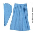 thumbnail image 3 of Microfiber Bath Towel & Shower Cap Set, Super Absorbent, Adjustable Shower Skirt for Home & Travel, 3 of 6