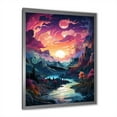 thumbnail image 3 of Designart "Watercolor Scenery Of Aurora Borealis VI" Aurora Borealis Picture Framed Wall Decor, 3 of 5