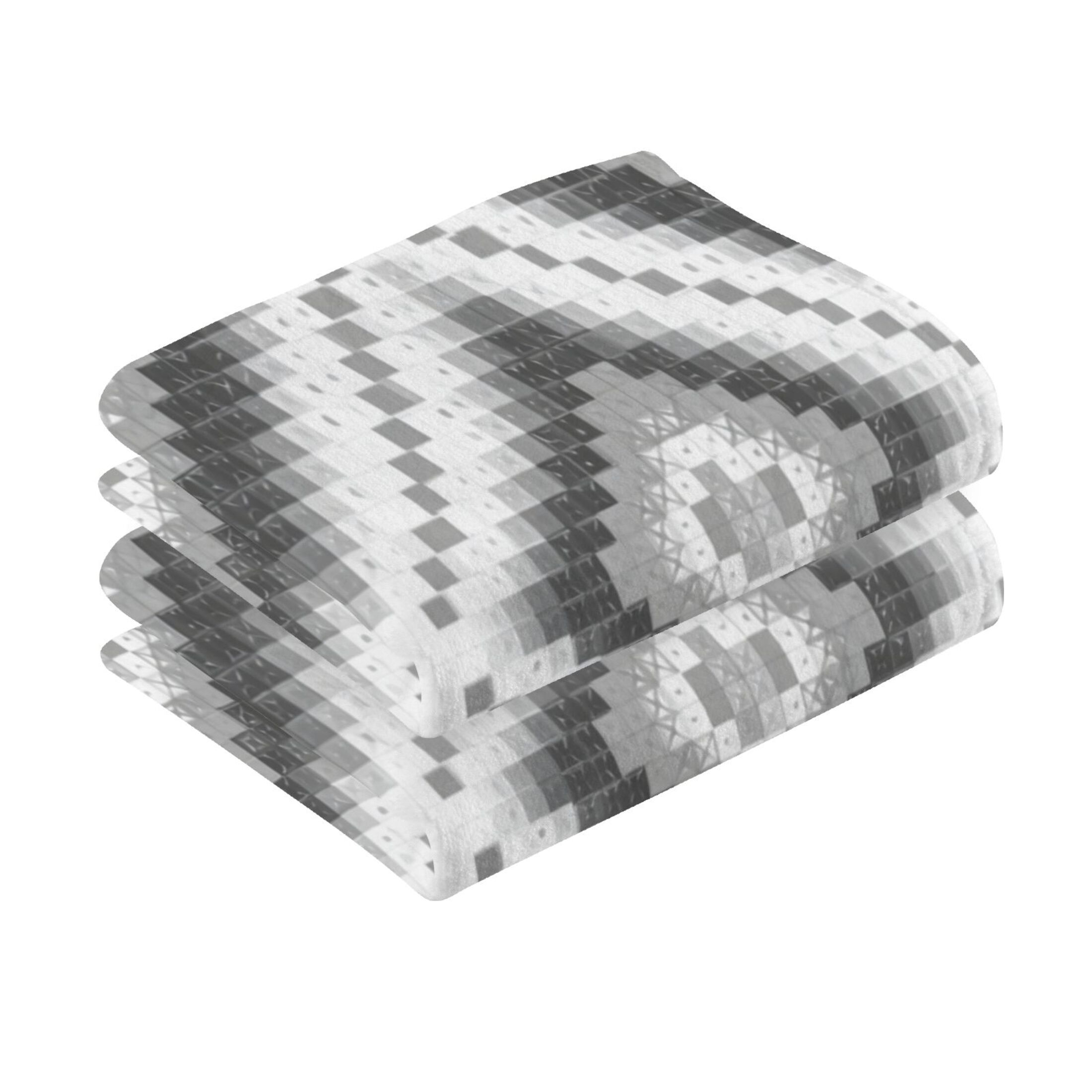 2 Pieces of Cotton Towel Face Towel Set Hand Towel Bath Towel Cotton Bath Towel Sets Black and White Pattern