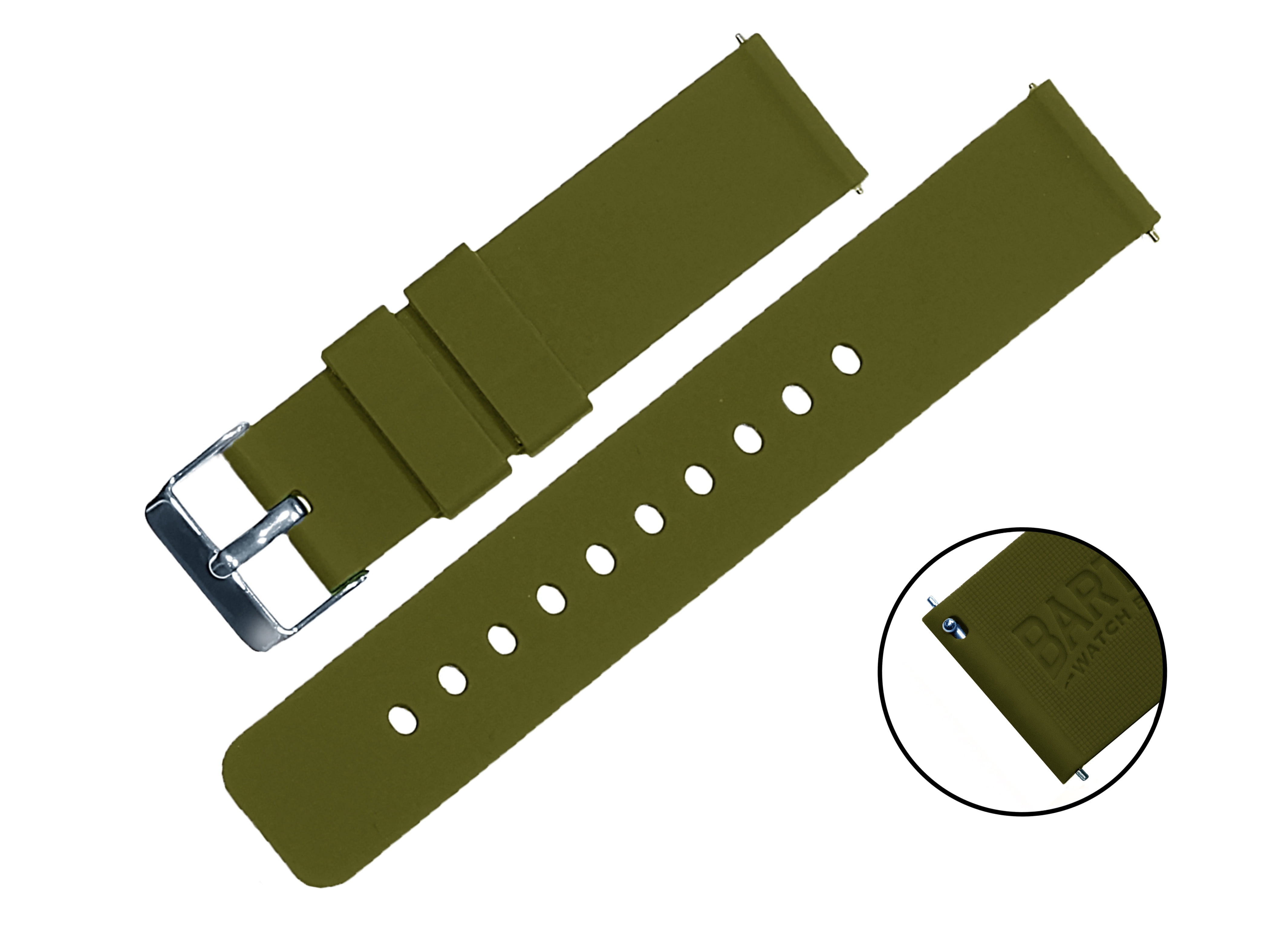 BARTON Silicone Quick Release Watch Bands - 24mm Width - Choice of 