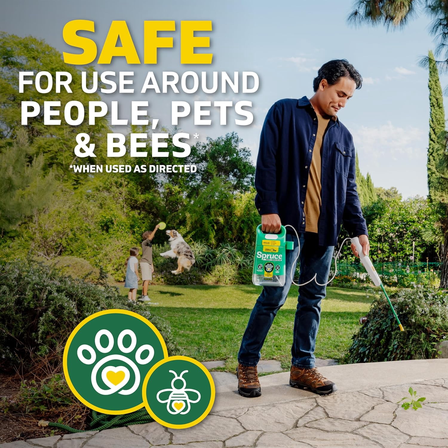 Weed Killer Refill - Versatile Weed & Grass Killer₃ for Flower Beds, Driveways & Mulch Beds - No Pour, No Mix, No Mess Refill - Kills Dandelions, Crabgrass & More (64 Oz)