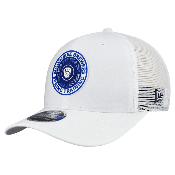 Men's New Era White Milwaukee Brewers 2026 Spring Training Fan Pack 9SEVENTY Adjustable Trucker Hat