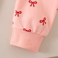 thumbnail image 6 of NAISIBABY Toddler Girls Sets, Bowknot Graphic Pullover Sweatshirt and Tapered Pants Cute Outfit 2-Piece Pink 3T, 6 of 7