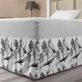 thumbnail image 1 of Vanilla Bed Skirt, Vintage Engraved Style Drawing of Aromatic Flower Botany Illustration, Elastic Bedskirt Dust Ruffle Wrap Around for Bedding Decor, 4 Sizes, Charcoal Grey and White, by Ambesonne, 1 of 2