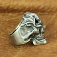 thumbnail image 4 of 925 Sterling Silver No Face Skull Ring Biker Punk Jewelry TA224 US Size 8, 4 of 17