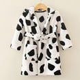thumbnail image 2 of zuwimk Kids Hooded Bathrobe Girls Soft Plush Hooded Flannel Pajamas Sleepwear Boys Spa Robe(Black,6-7 Years), 2 of 4