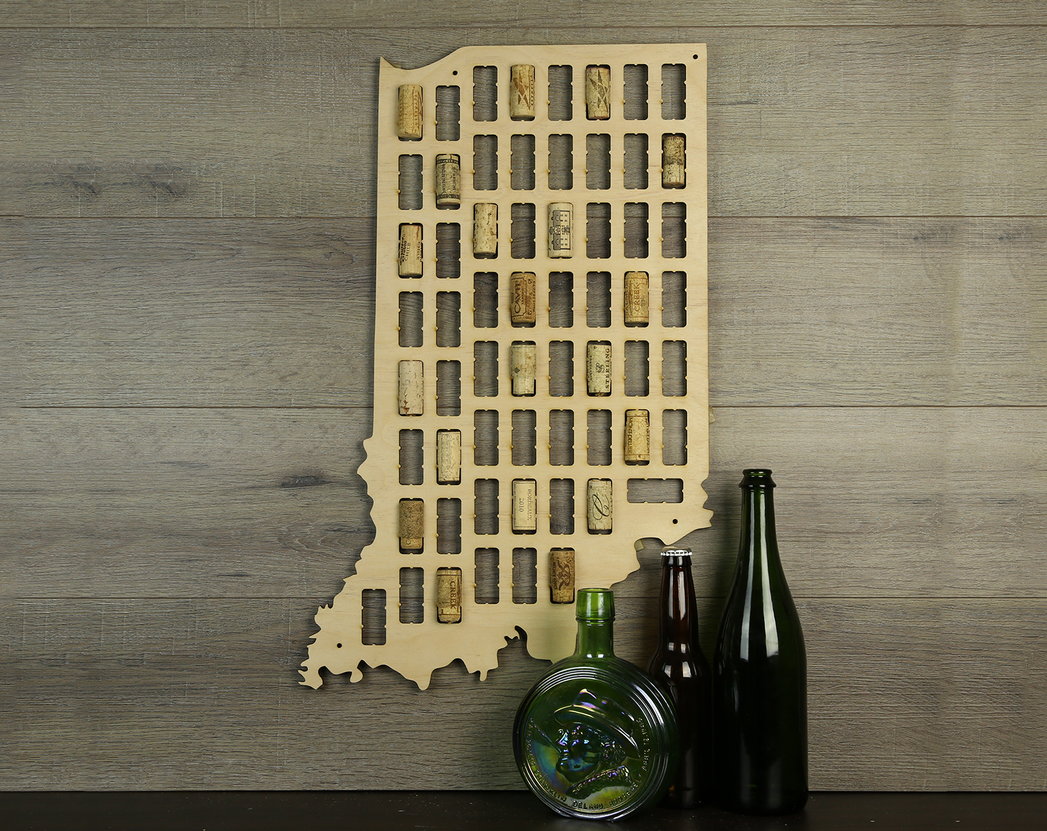 Wine Cork Traps State of Indiana Wooden Wine Cork Holder Organizer Wall