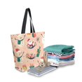thumbnail image 2 of FORMRS Womens Canvas Tote Bag with Zipper Inner Pocket Shoulder Handbag, Beige Christmas Snowman, 2 of 7