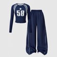 thumbnail image 2 of qolati Girls Clothes 2 Piece Long Sleeve Letter Print Tops Wide Leg Sweatpants Set Little Girl Matching Tracksuit Summer Outfits Size 8-13, 2 of 8