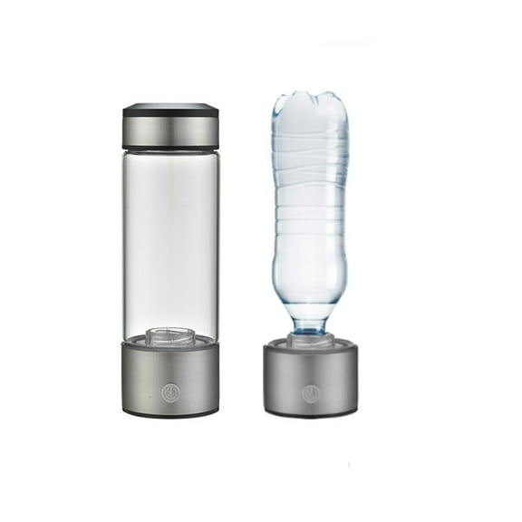 IMossad Portable Hydrogen Water Generator Bottle, SPE & PEM Technology, Rechargeable Glass Hydrogen Water Maker, USB Powered Travel Water Bottle