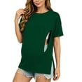thumbnail image 3 of Frostluinai Women's Nursing Shirts for Breastfeeding with Hidden Zippers Loose Fit Short Sleeve Maternity Tops Crewneck Slit Pregnancy Clothes, 3 of 10