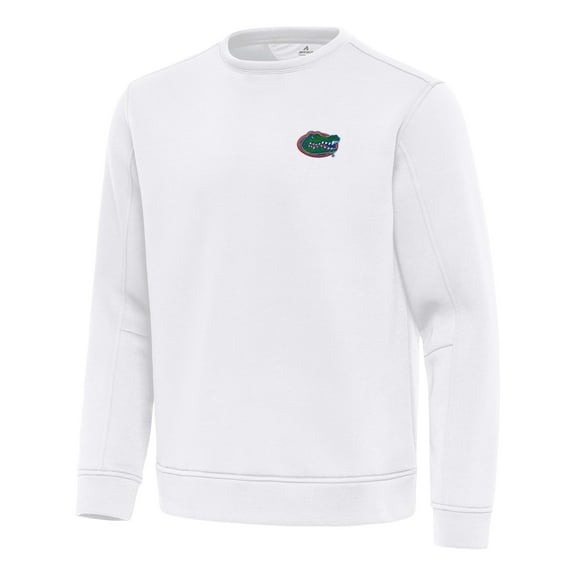 Men's Antigua White Florida Gators Relevant Lightweight Pullover Sweatshirt