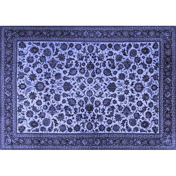 Ahgly Company Machine Washable Indoor Rectangle Persian Blue Traditional Area Rugs, 6' x 9'