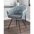 thumbnail image 6 of Braided Matisse Contemporary Chair in Black Metal with Grey Faux Leather and Blue Fabric by LumiSource, 6 of 11