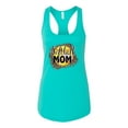 thumbnail image 3 of Softball Mom Animal Print Girl Sports Ladies Racerback Tank Top, Tahiti Blue, Small, 3 of 5