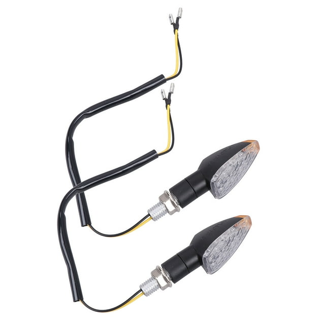 EeaseCA 1 Pair LED Motorcycle Turn Light Modified Turn Lamp Practical Motorcycle Turn Signal (Black Sheel, Transparent Lens)