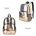 thumbnail image 2 of ZIATUBLES Clear Backpack, Heavy Duty Fabric & PVC Transparent Bookbag with Sloth Math Print, Large Capacity See Through Backpack for School College Work Travel Security, 2 of 7