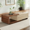 thumbnail image 3 of Fnova Table Basse Moderne Extensible avec 2 Tiroirs, Table Basse en Bois Extensible 42 Pouces-65 Pouces pour Salon, Noyer et Chêne, 3 of 12