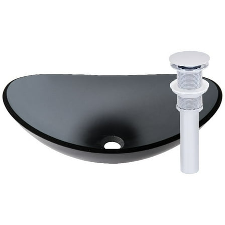 Novatto BIGIO Glass Vessel Bathroom Sink Set, Chrome