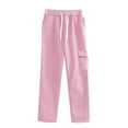 thumbnail image 2 of Sweatpants for Women 2025 Fall Winter Elastic High Waist Drawstring Straight Leg Pants with Pockets Casual Trousers, 2 of 3