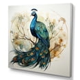 thumbnail image 2 of Designart "Peacock in Blue Ink Serene Beauty IV" Animals Canvas Wall Art, 2 of 5