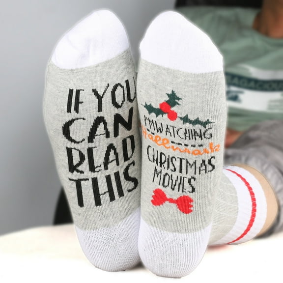 Zhuge Christmas Socks Women,Funny Cute Holiday socks,Novelty Xmas Crew Socks,Crazy Christmas Gifts for Women Girls，White
