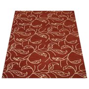 Rugsotic Carpets Hand Tufted Wool Eco-Friendly 5'x8' Rectangle Red Beige Floral Modern High Pile Thick Handmade Anti Skid Indoor Area Rug K00726