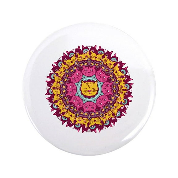CafePress - Mandala Cats 3.5 Button - 3.5" Button